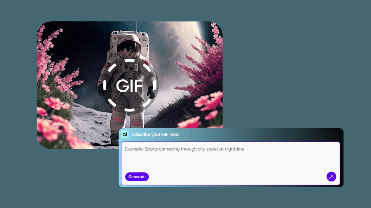 Type a text and generate GIFs faster using AI GIF Generator
