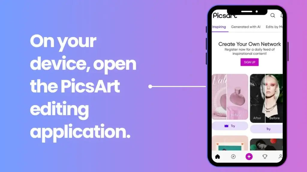Open the PicsArt app